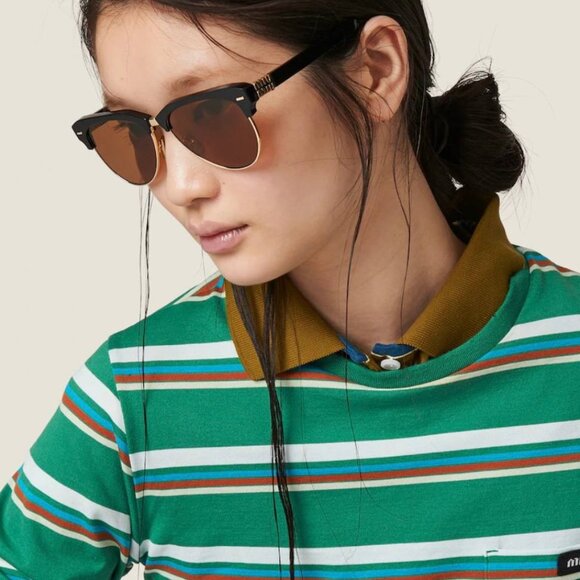 Miu Miu MU09ZS 1AB2Z1 Aviator Sunglasses – Black main image 8